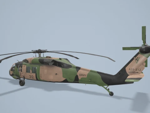 Helicopter UH-60 Australian Army Static --36-- 3D Model