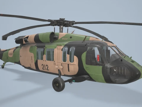 Helicopter UH-60 Australian Army Static --36-- 3D Model