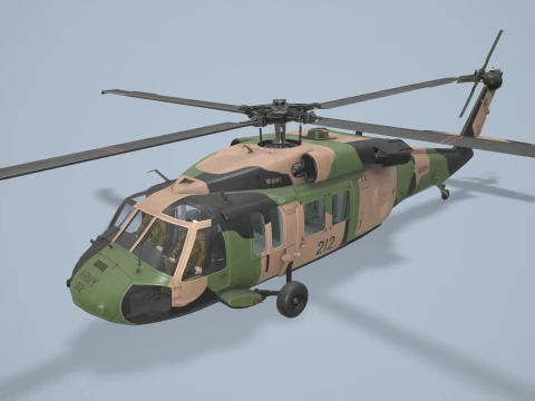 Helicopter UH-60 Australian Army Complex Animation --36-- 3D Model