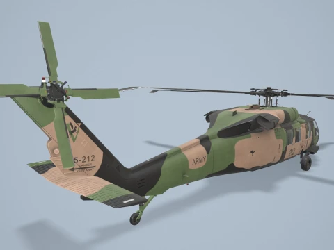 Helicopter UH-60 Australian Army Complex Animation --36-- 3D Model