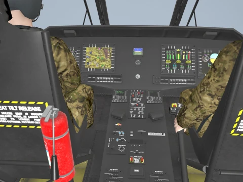 Helicopter UH-60 Australian Army Complex Animation --36-- 3D Model
