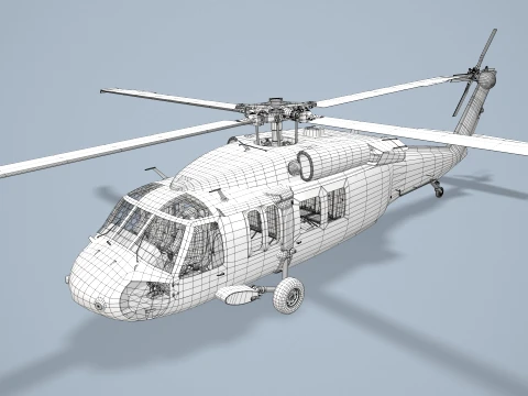 Helicopter UH-60 Australian Army Complex Animation --36-- 3D Model