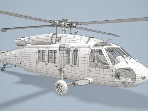 Helicopter UH-60 Australian Army Complex Animation --36-- 3D Model