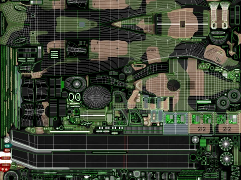 Helicopter UH-60 Australian Army Complex Animation --36-- 3D Model