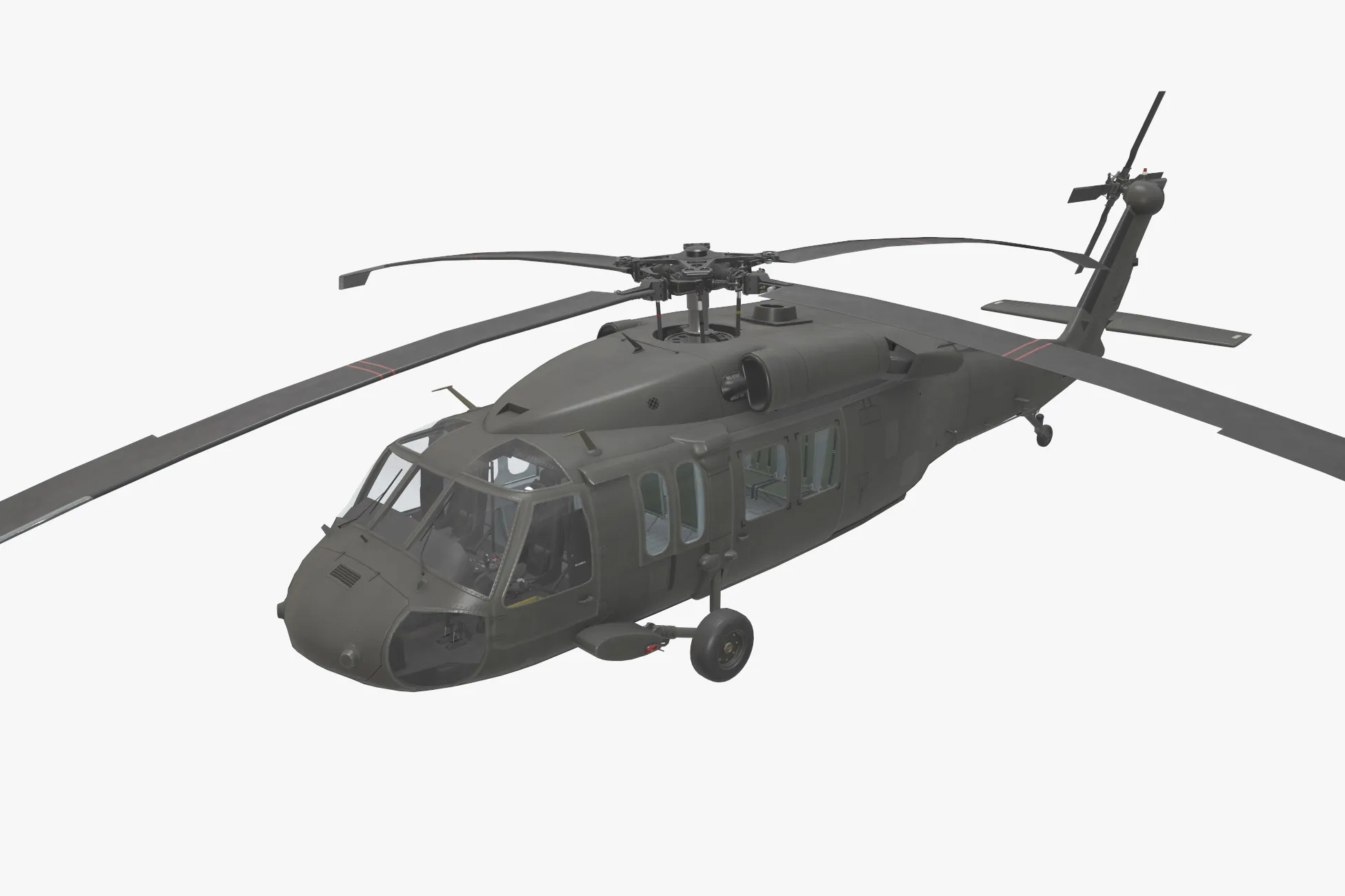 Helic&oacute;ptero UH-60 Black Hawk Dark Livery Est&aacute;tico --37-- Modelo 3D .c4d .max .obj .3ds .fbx .stl .blend 
