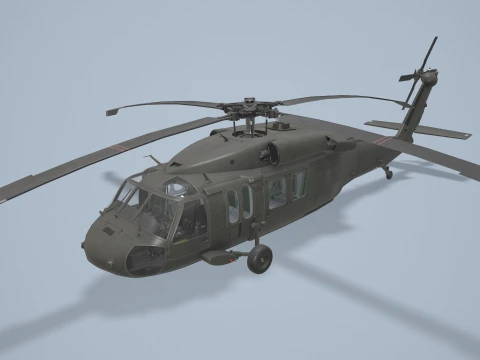 Helic&oacute;ptero UH-60 Black Hawk Dark Livery Est&aacute;tico --37-- Modelo 3D