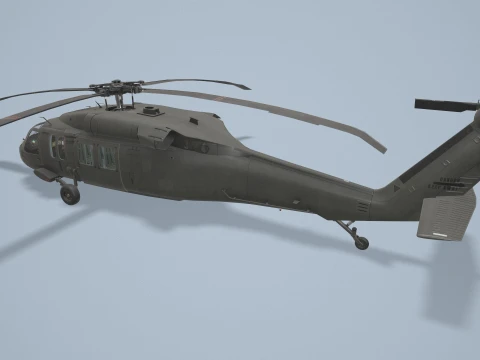 Helic&oacute;ptero UH-60 Black Hawk Dark Livery Est&aacute;tico --37-- Modelo 3D