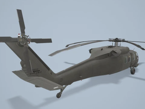 Helic&oacute;ptero UH-60 Black Hawk Dark Livery Est&aacute;tico --37-- Modelo 3D