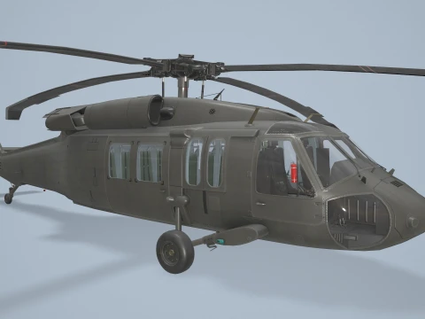 Helic&oacute;ptero UH-60 Black Hawk Dark Livery Est&aacute;tico --37-- Modelo 3D
