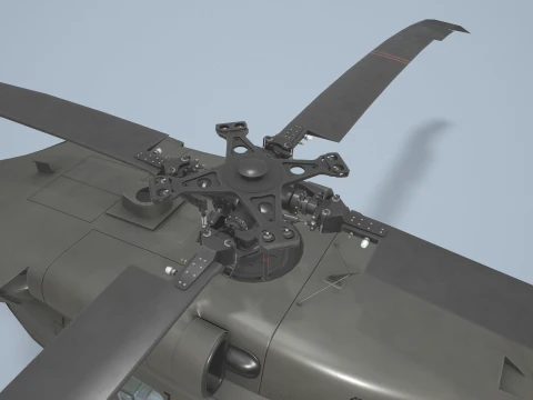 Helic&oacute;ptero UH-60 Black Hawk Dark Livery Est&aacute;tico --37-- Modelo 3D