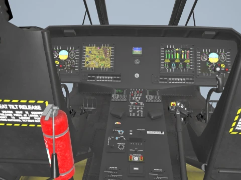 Helic&oacute;ptero UH-60 Black Hawk Dark Livery Est&aacute;tico --37-- Modelo 3D