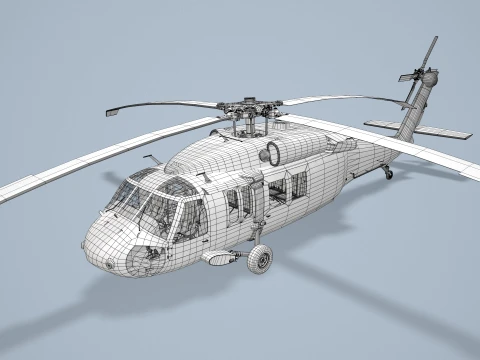 Helic&oacute;ptero UH-60 Black Hawk Dark Livery Est&aacute;tico --37-- Modelo 3D