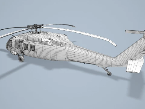 Helic&oacute;ptero UH-60 Black Hawk Dark Livery Est&aacute;tico --37-- Modelo 3D
