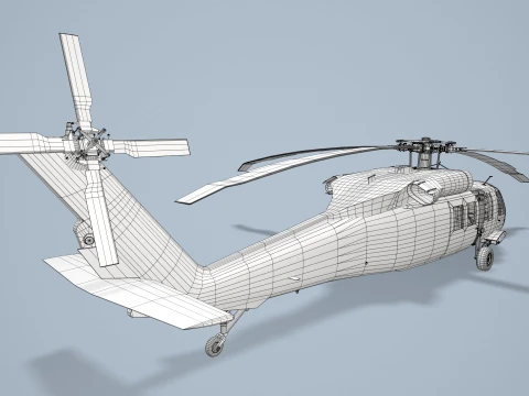 Helic&oacute;ptero UH-60 Black Hawk Dark Livery Est&aacute;tico --37-- Modelo 3D