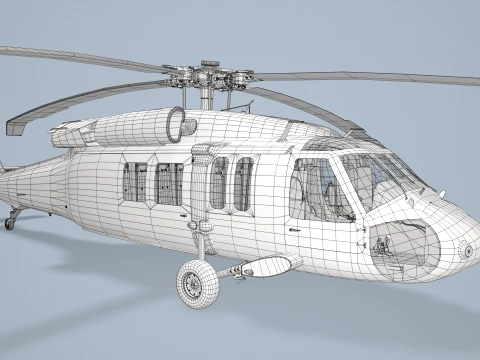Helic&oacute;ptero UH-60 Black Hawk Dark Livery Est&aacute;tico --37-- Modelo 3D