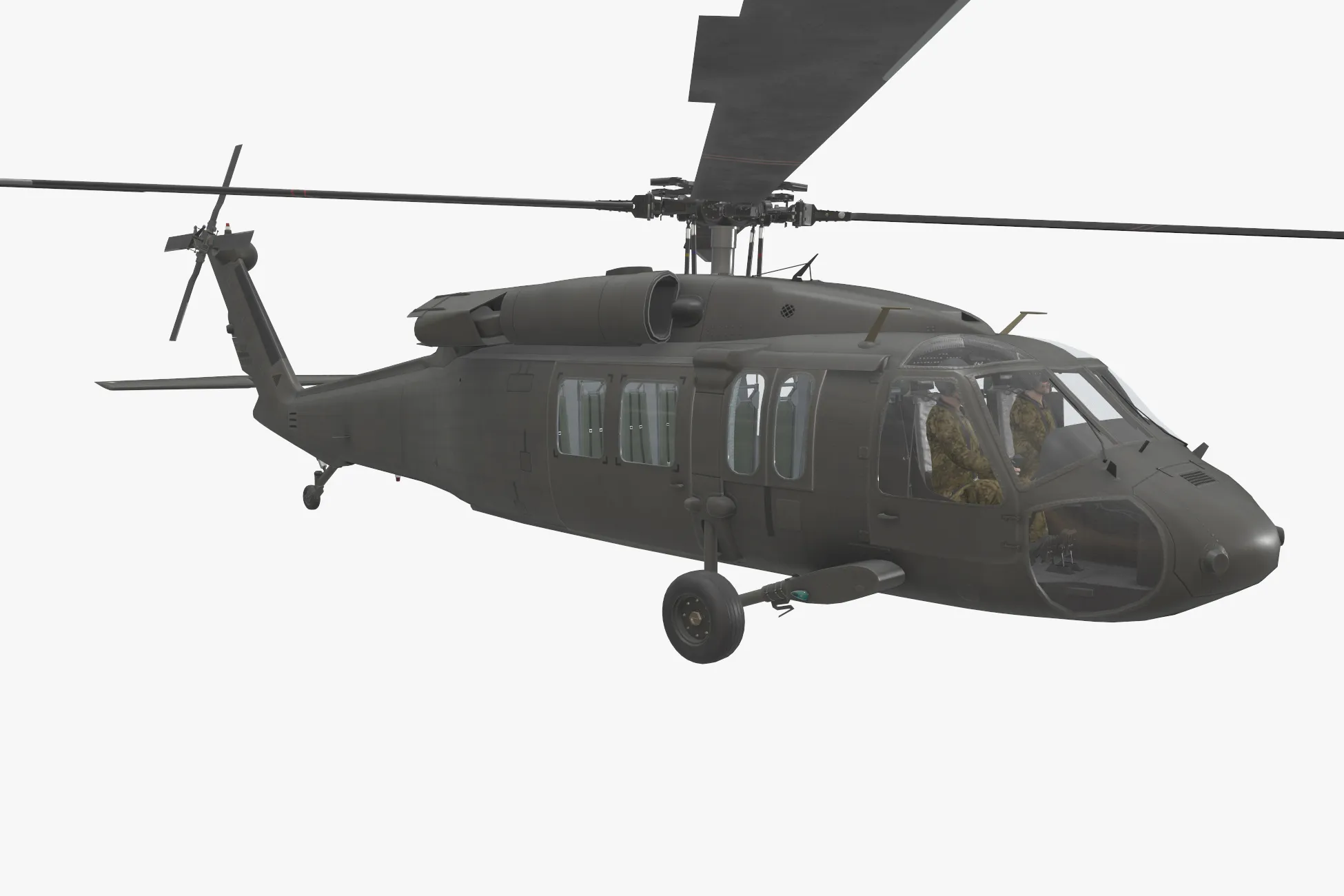 Helicopter UH-60 Black Hawk Dark Livery Basic Animation --37-- 3D Model .c4d .max .obj .3ds .fbx .stl .blend 