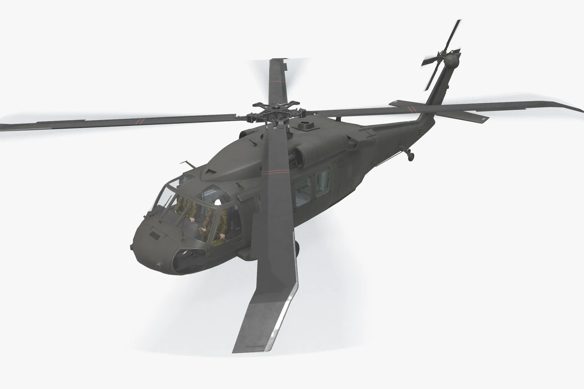 Helicopter UH-60 Black Hawk Dark Livery Complex Animation --37-- 3D Model .c4d .max .obj .3ds .fbx .stl .blend