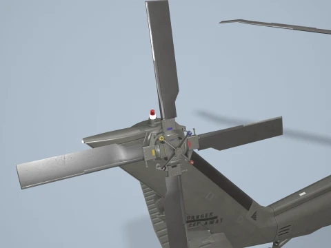 Helicopter UH-60 Black Hawk Dark Livery Complex Animation --37-- 3D Model