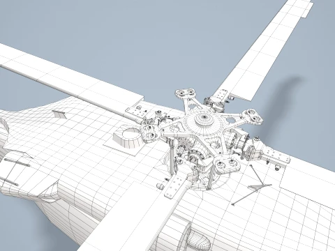 Helicopter UH-60 Black Hawk Dark Livery Complex Animation --37-- 3D Model