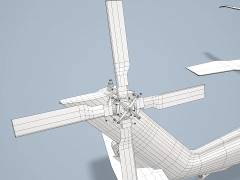 Helicopter UH-60 Black Hawk Dark Livery Complex Animation --37-- 3D Model