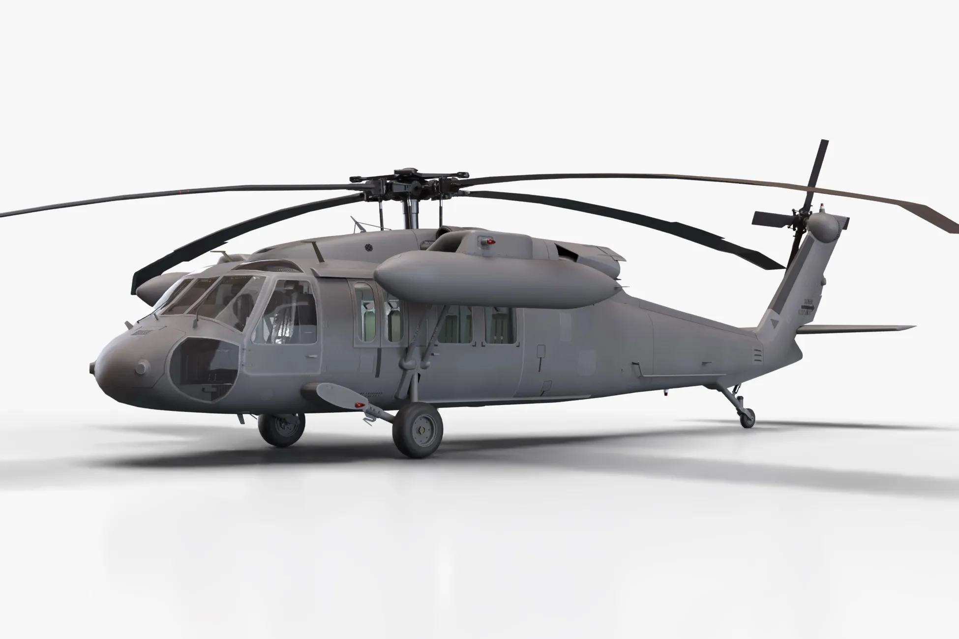 Helicóptero UH-60 Black Hawk Grey Livery Estático --38-- Modelo 3D .c4d .max .obj .3ds .fbx .stl .blend