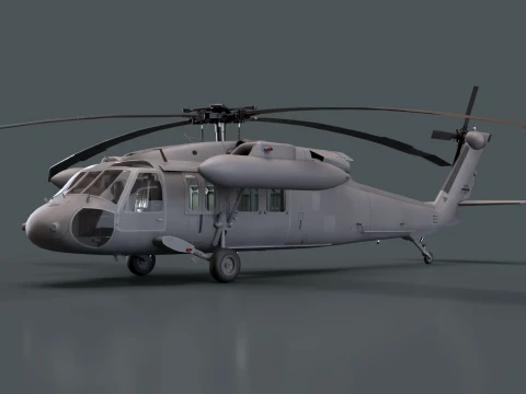 Helic&oacute;ptero UH-60 Black Hawk Grey Livery Est&aacute;tico --38-- Modelo 3D
