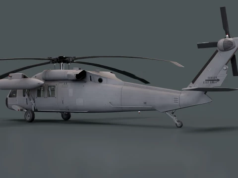 Helic&oacute;ptero UH-60 Black Hawk Grey Livery Est&aacute;tico --38-- Modelo 3D