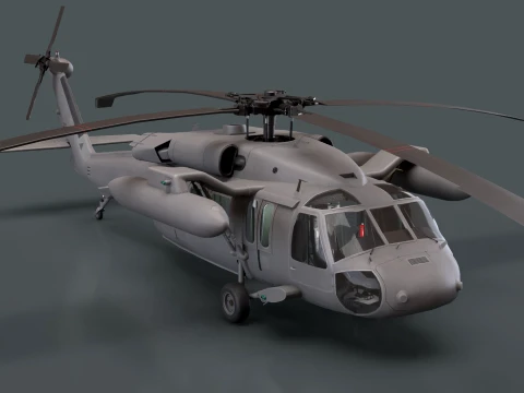 Helic&oacute;ptero UH-60 Black Hawk Grey Livery Est&aacute;tico --38-- Modelo 3D