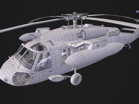 Helic&oacute;ptero UH-60 Black Hawk Grey Livery Est&aacute;tico --38-- Modelo 3D