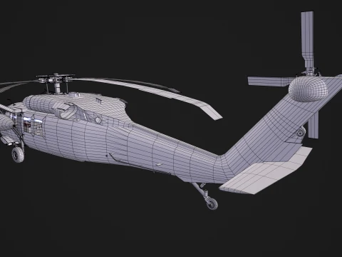 Helic&oacute;ptero UH-60 Black Hawk Grey Livery Est&aacute;tico --38-- Modelo 3D