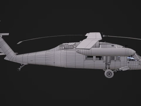Helic&oacute;ptero UH-60 Black Hawk Grey Livery Est&aacute;tico --38-- Modelo 3D