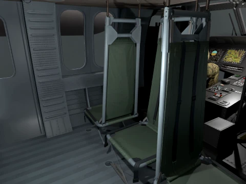 Helicopter UH-60 Black Hawk Grey Livery Basic Animation --38-- 3D Model