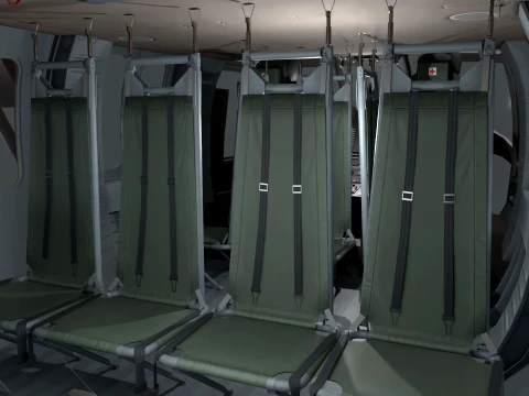 Helicopter UH-60 Black Hawk Grey Livery Basic Animation --38-- 3D Model