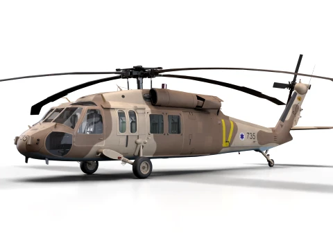ヘリコプター UH-60 イスラエル ヤンシュフ 静的 --39-- 3Dモデル