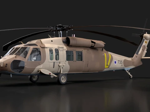 Helic&oacute;ptero UH-60 Israel Yanshuf Est&aacute;tico --39-- Modelo 3D