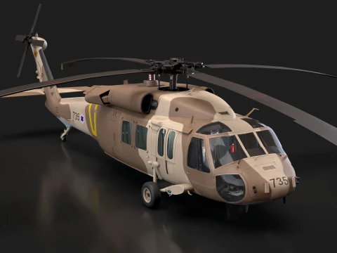 Helic&oacute;ptero UH-60 Israel Yanshuf Est&aacute;tico --39-- Modelo 3D
