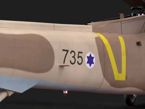 Helic&oacute;ptero UH-60 Israel Yanshuf Est&aacute;tico --39-- Modelo 3D