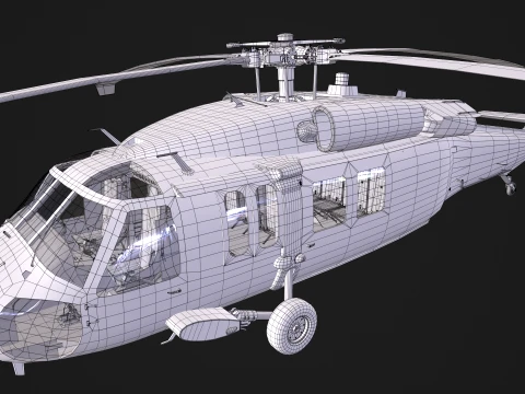 Helic&oacute;ptero UH-60 Israel Yanshuf Est&aacute;tico --39-- Modelo 3D
