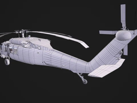 Helic&oacute;ptero UH-60 Israel Yanshuf Est&aacute;tico --39-- Modelo 3D