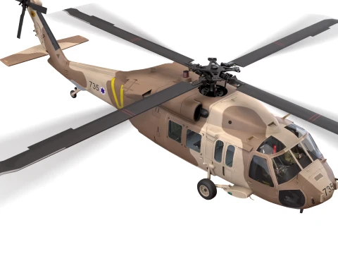 ヘリコプター UH-60 イスラエル ヤンシュフ コンプレックス アニメーション --39-- 3Dモデル