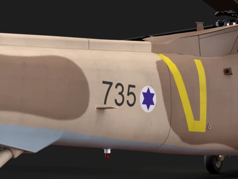 Helicopter UH-60 Israel Yanshuf Complex Animation --39-- 3D Model