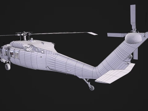 Helicopter UH-60 Israel Yanshuf Complex Animation --39-- 3D Model