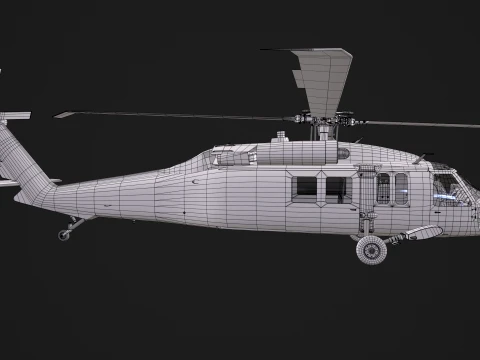 Helicopter UH-60 Israel Yanshuf Complex Animation --39-- 3D Model
