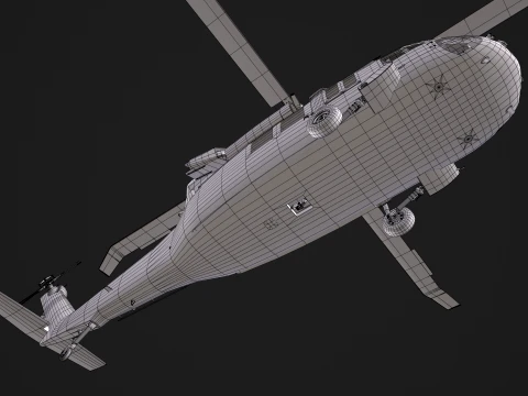 Helicopter UH-60 Israel Yanshuf Complex Animation --39-- 3D Model