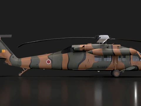 Helicopter UH-60JA Black Hawk Japan Static --40-- 3D Model