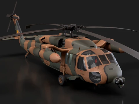 Helicopter UH-60JA Black Hawk Japan Static --40-- 3D Model