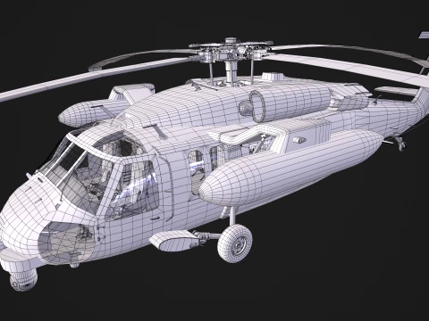 Helicopter UH-60JA Black Hawk Japan Static --40-- 3D Model