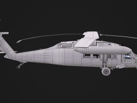 Helicopter UH-60JA Black Hawk Japan Static --40-- 3D Model