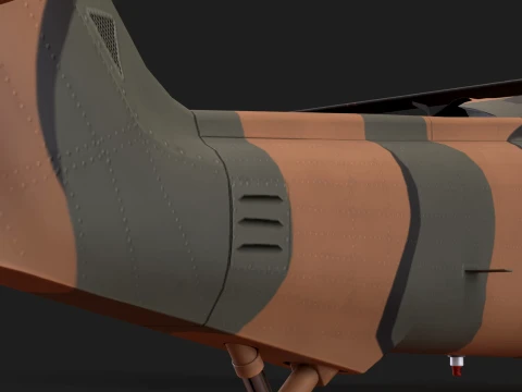 Helicopter UH-60JA Black Hawk Japan Basic Animation --40-- 3D Model