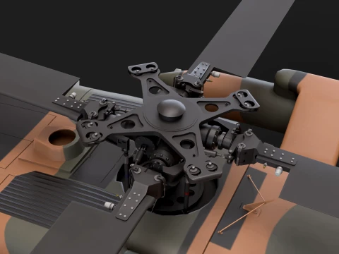 Helicopter UH-60JA Black Hawk Japan Basic Animation --40-- 3D Model